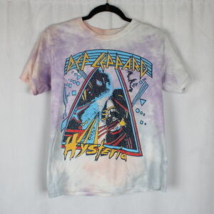 Def Leppard Hysteria Purple Tie Dye Band Tee Cotton Medium